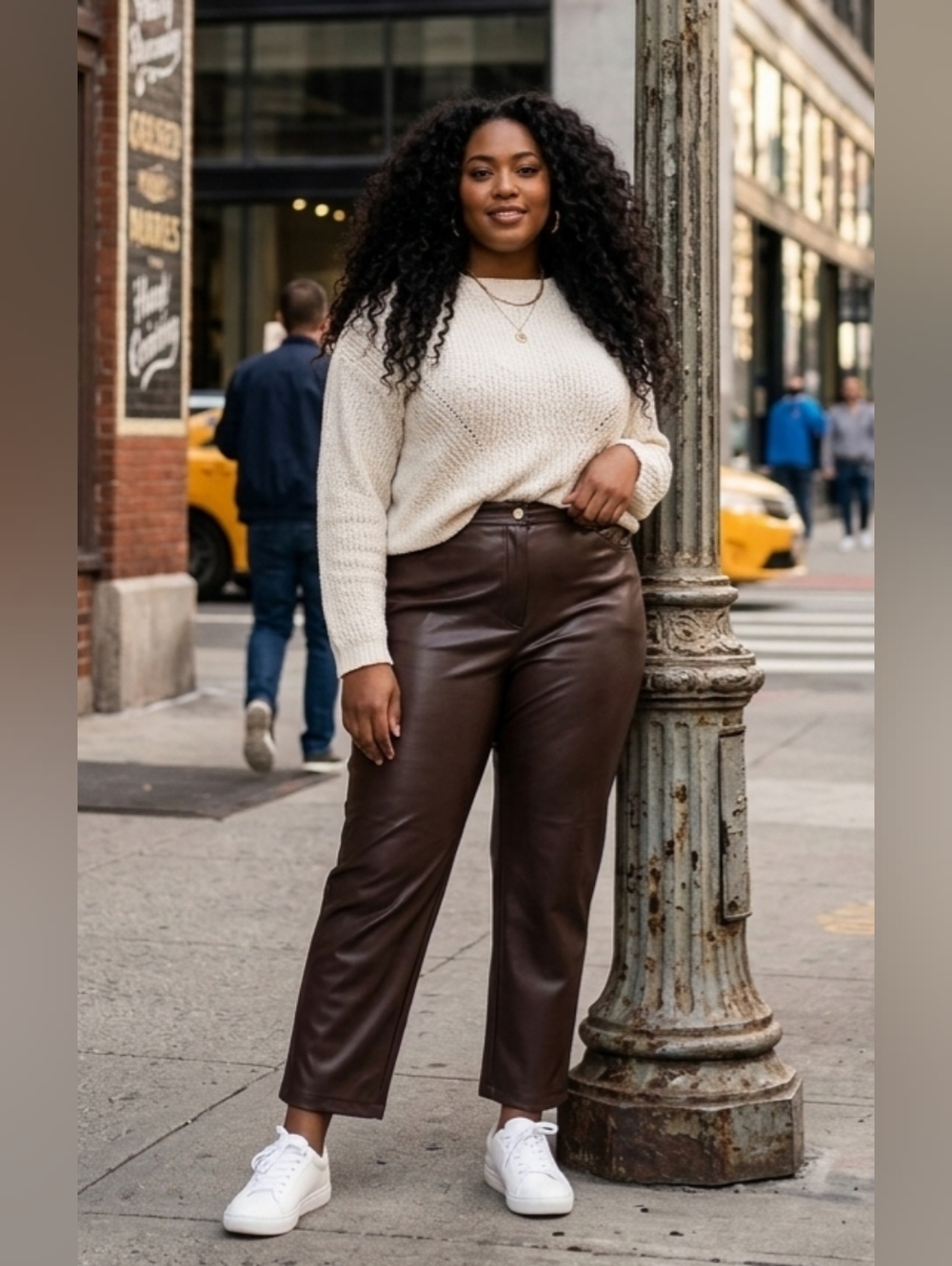 263. NWT - Design Lab Faux Leather Pants - Dark Brown